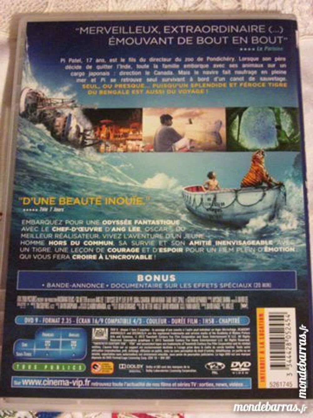 L'Odyss&eacute;e de PI - Film d'Ang Lee DVD et blu-ray
