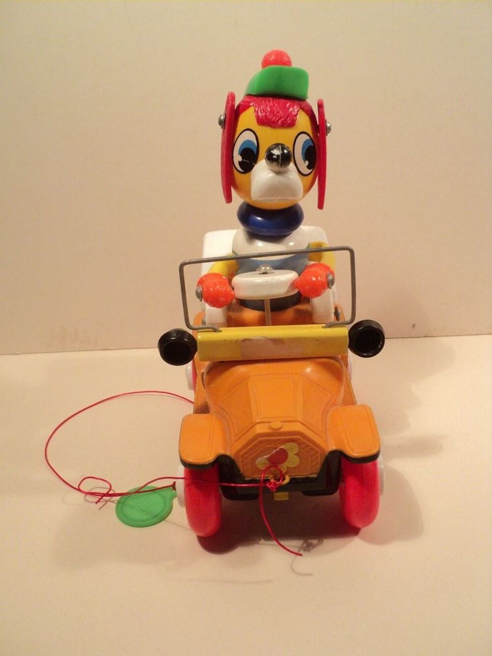 Ancien Jouet &agrave; Tirer Vintage Chien Voiture Educalux 1960-70 Jeux / jouets