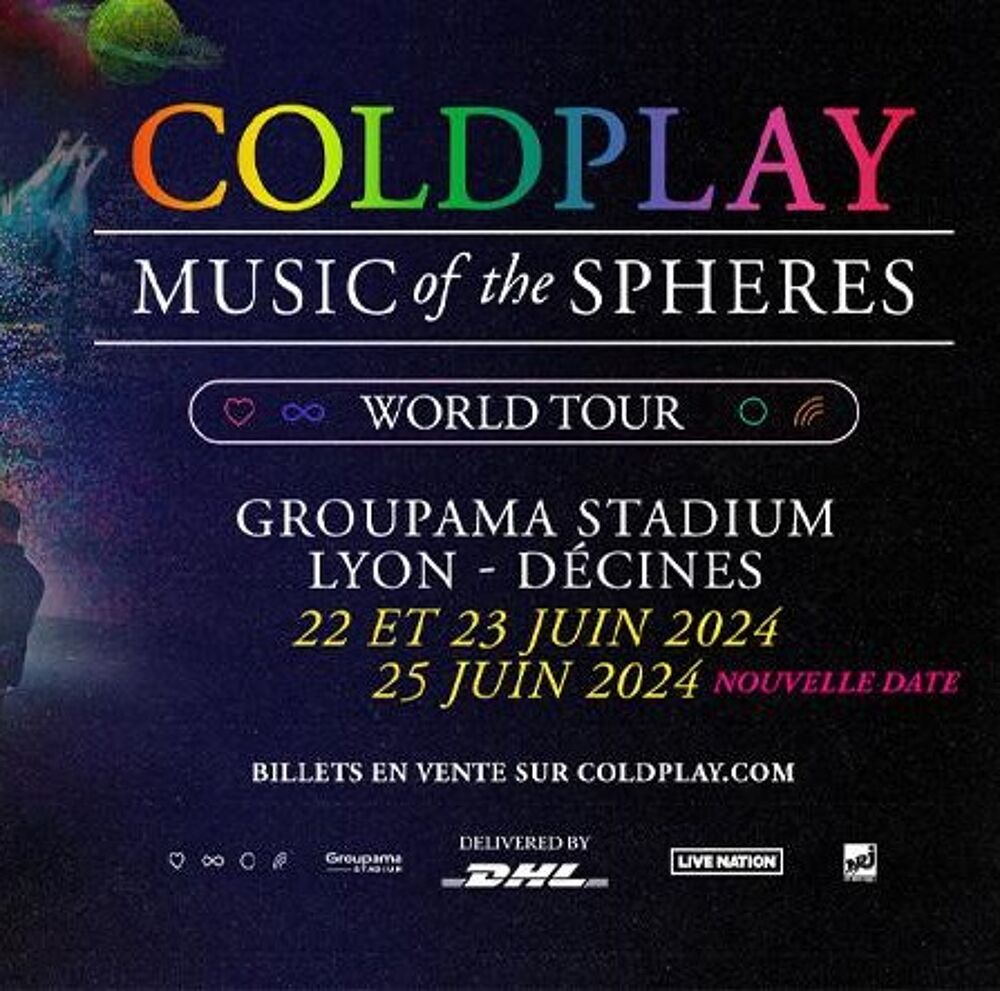 Coldplay - Lyon - 22 juin 2024 - 1 place en fosse Billetterie