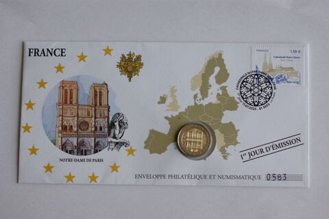 Enveloppe Philatélique, Numismatique NOTRE-DAME de Paris 45 Rouffignac-Saint-Cernin-de-Reilhac (24)