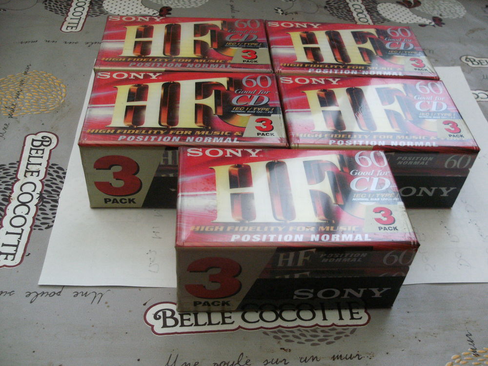 5 LOTS DE CASSETTES AUDIO SONY C-60HFC NEUVES SOUS BLISTERS Audio et hifi