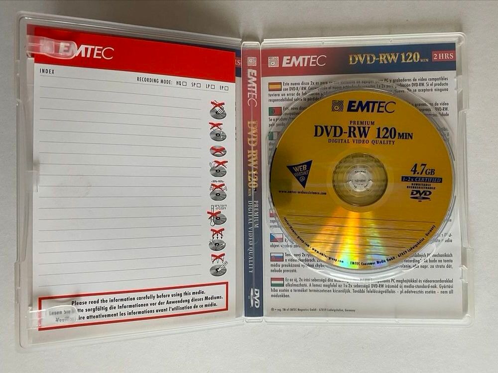 EMTEC premium DVD-RW 120 min 4.7 go _ Lot de 3 _ Format Boi Matériel informatique