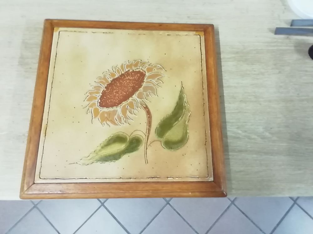 Dessous de plat en carrelage gr&egrave;s d&eacute;cor tournesol Cuisine