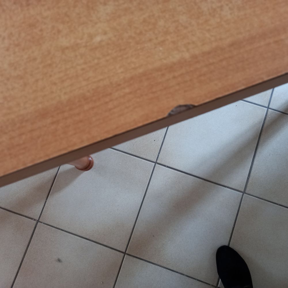 Table ovale en formica couleur bois Meubles
