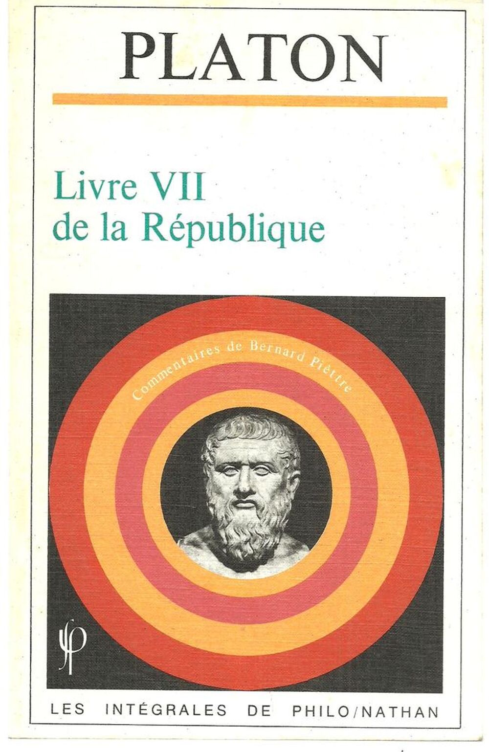 PLATON Livre VII de la R&eacute;publique Livres et BD