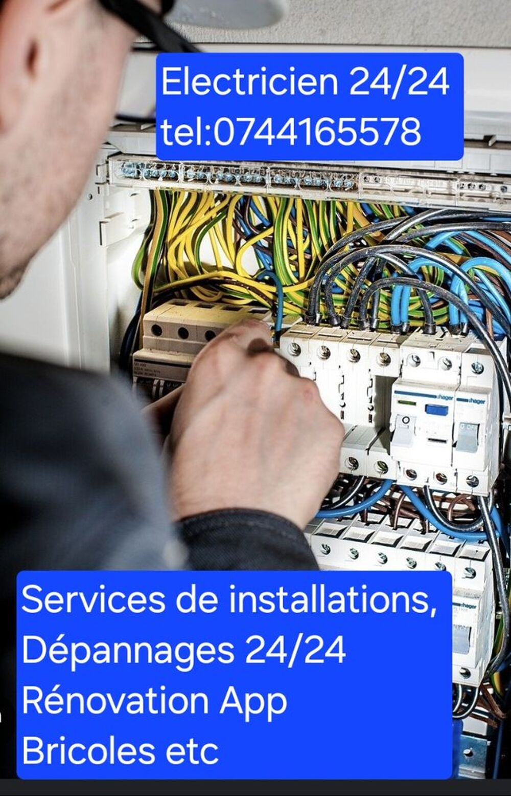   Electricien 24/24
Services d'installation et dépannages 