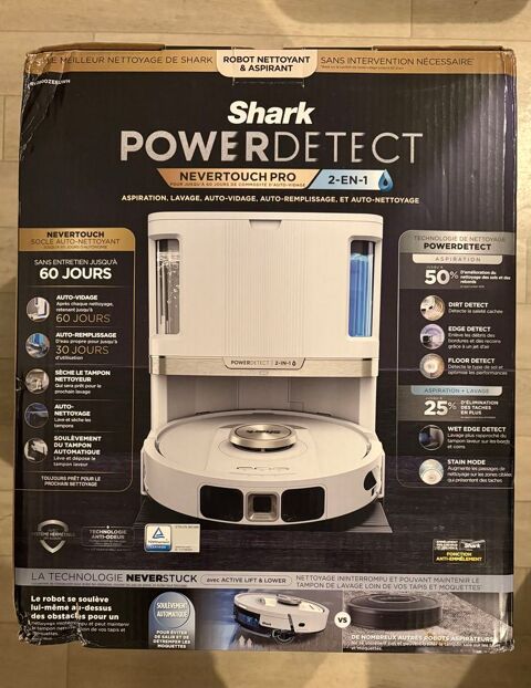 Aspirateur robot et laveur Shark PowerDetect NeverTouch neuf 650 Téteghem (59)