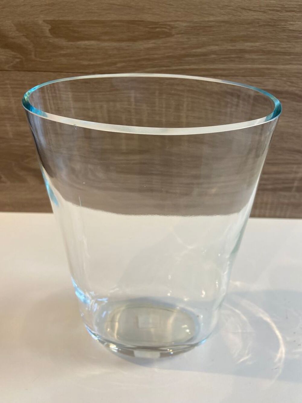 &Eacute;l&eacute;gant Vase Ovale ou Photophore en Verre Cristal Art D&eacute;co Décoration