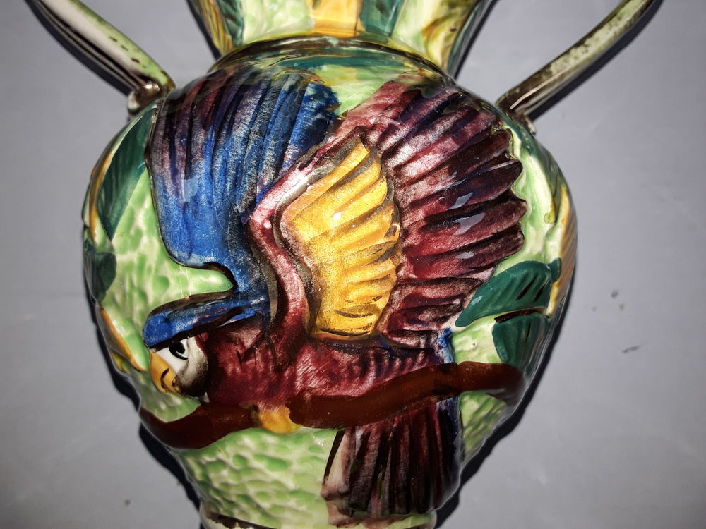Vase avec un oiseau de Vallauris d&eacute;cor miam num&eacute;ro 525 Décoration