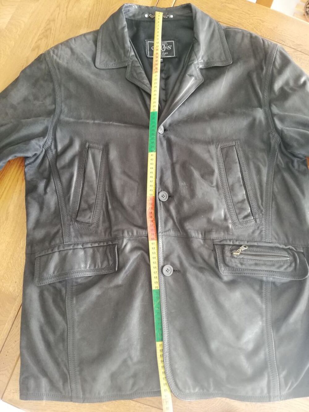 Manteau / Veste cuir 3/4 Homme taille XL Vêtements