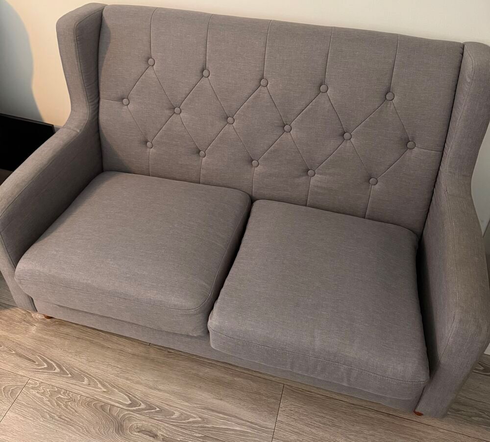 Canap&eacute; 2 places - Gris - 76 &times; 68 &times; 90 cm - Bon &eacute;tat Meubles