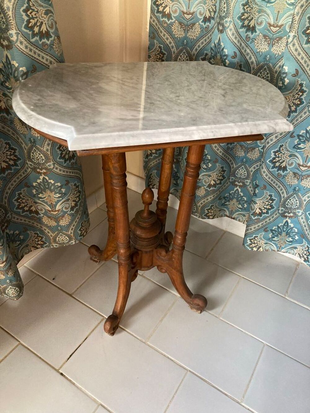 Console bois + plateau marbre Meubles