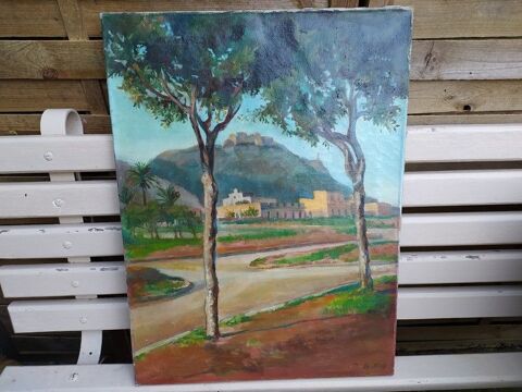 Tableau Orientaliste Le Santa Cruz � Oran Alg�rie Sign� 1 Loches (37)