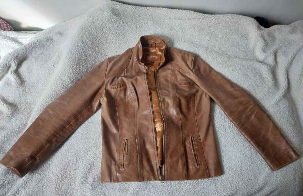 Veste en cuir marron de la marque Image Vêtements