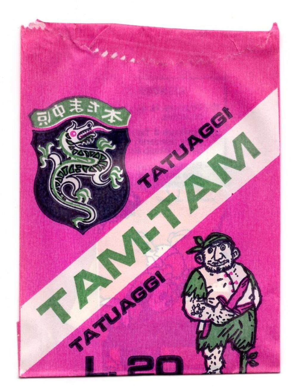 Pochette Tam-Tam Tatuaggi scell&eacute;e - Ann&eacute;es 70 - Tatouage - T 