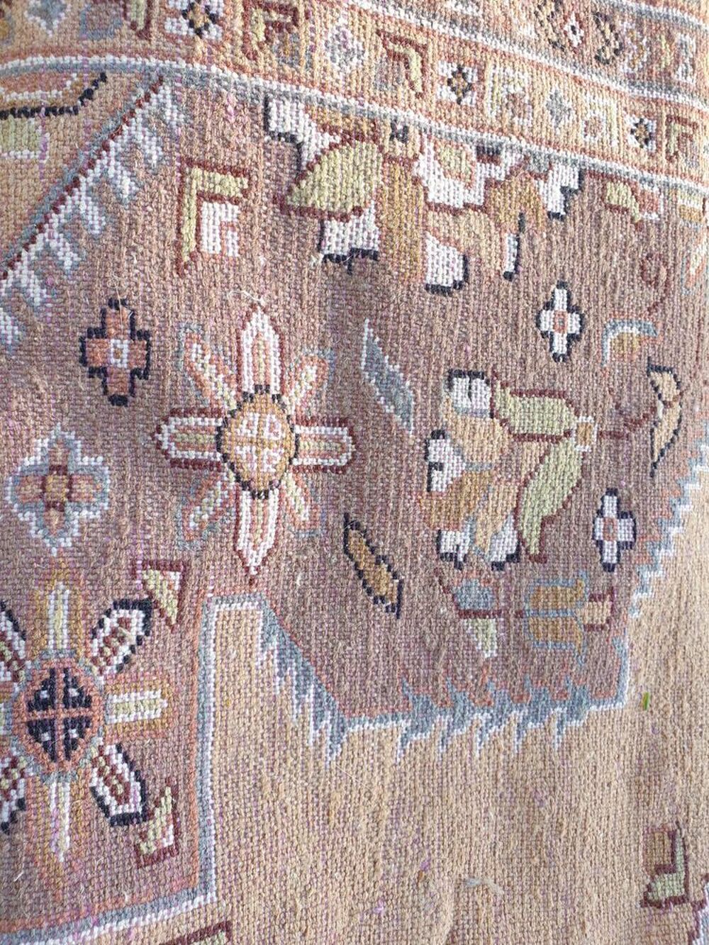 Tr&eacute;s Beau Grand Tapis Origine ORIENT Laine et Soie N&deg; 558613 Décoration