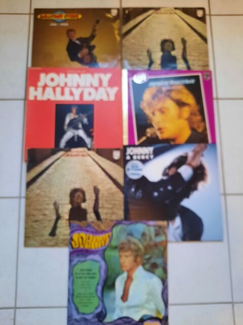 5 disques Vynils 33t JOHNNY HALLYDAY 1 Thilouze (37)
