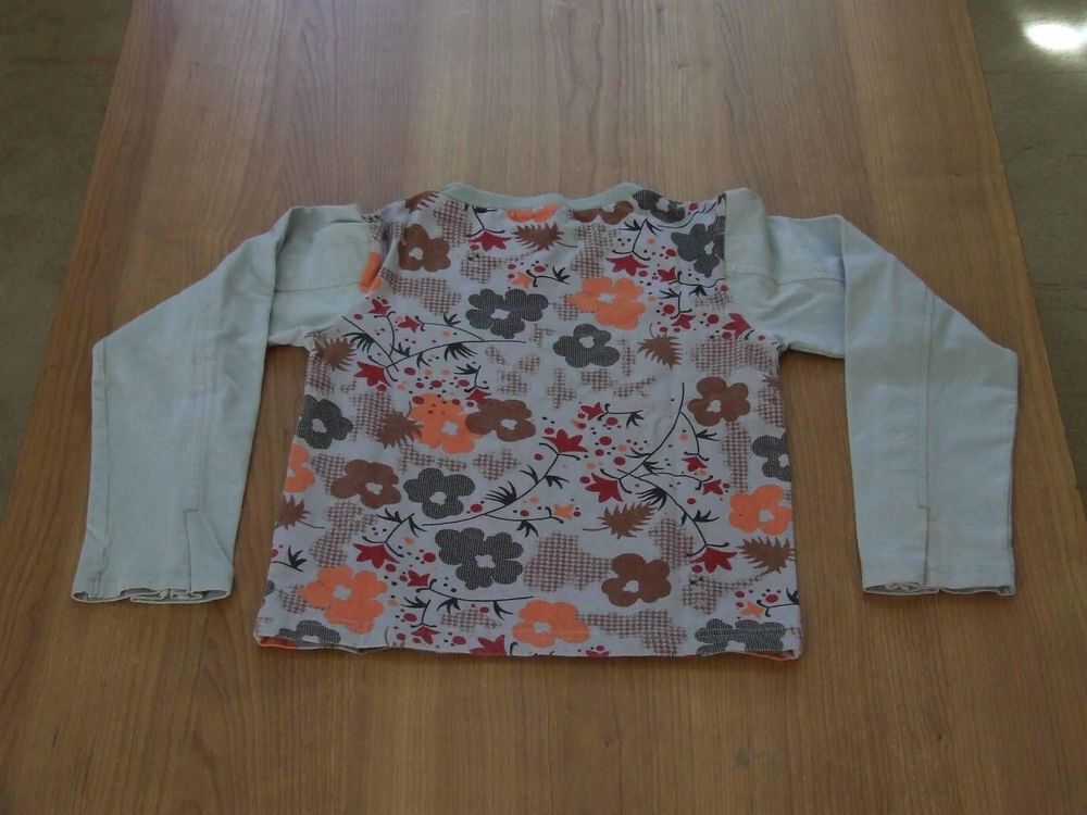 Tee-shirt manches longues, Bleu, motif fleurs, 8&nbsp;ans, TBE Vêtements enfants