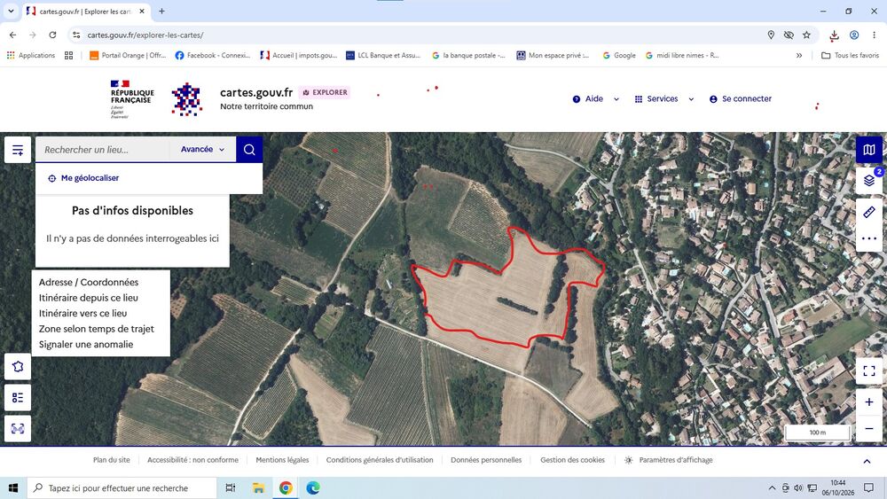 Vente Terrain terrain agricole 3h50    sur  st mamert du gard Saint-mamert-du-gard