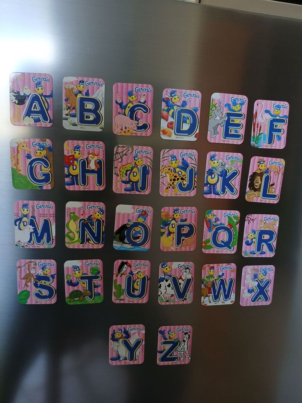 MAGNETS AIMANTES ALPHABETIQUES GERVAIS THEME ANIMAUX 