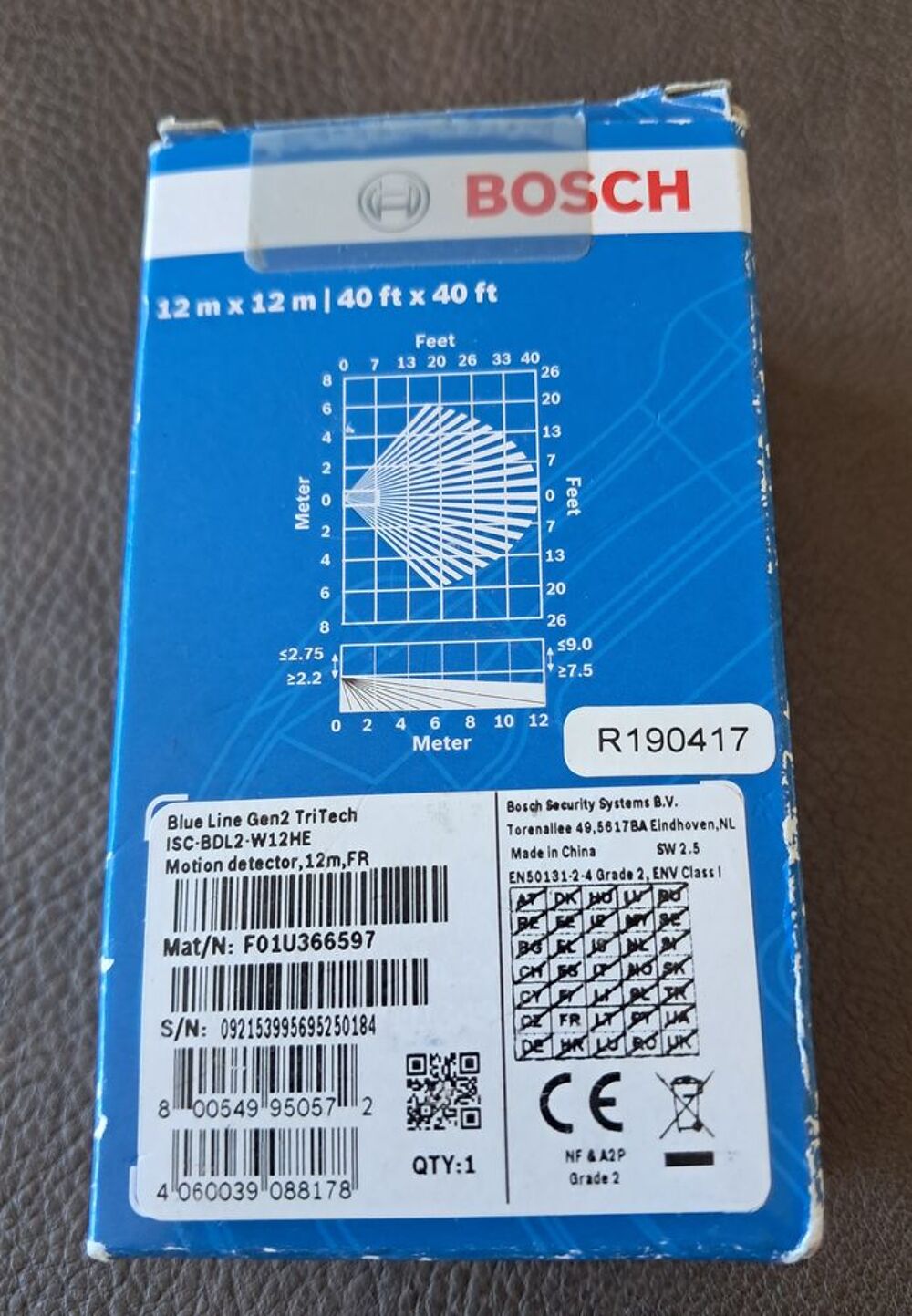 lot de 2 d&eacute;tecteur de mouvement neufs Bosch ISC-BDL2-W12 Bricolage