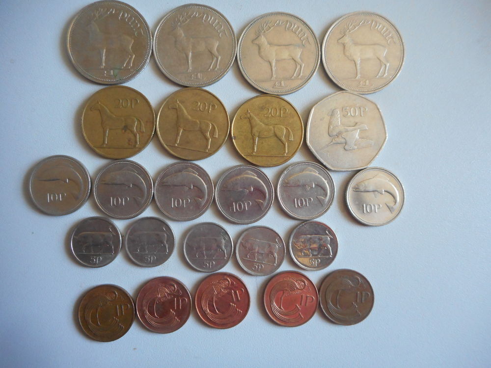 Lot de 24 pi&egrave;ces irlandaises 1990 2000 