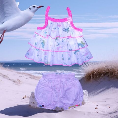 CATIMINI - ENSEMBLE 2P BB PAPILLONS, FLEURS & VOLANTS 6M 0 Villeneuve-Loubet (06)