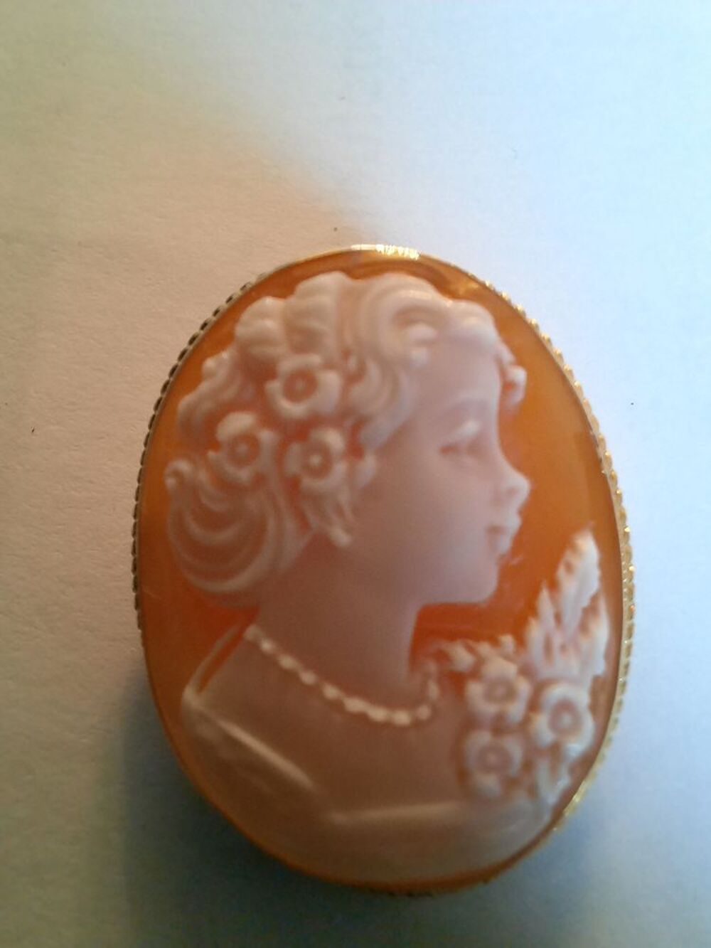 PENDENTIF-BROCHE CAMEE OR 18 CARAT NEUF Bijoux et montres