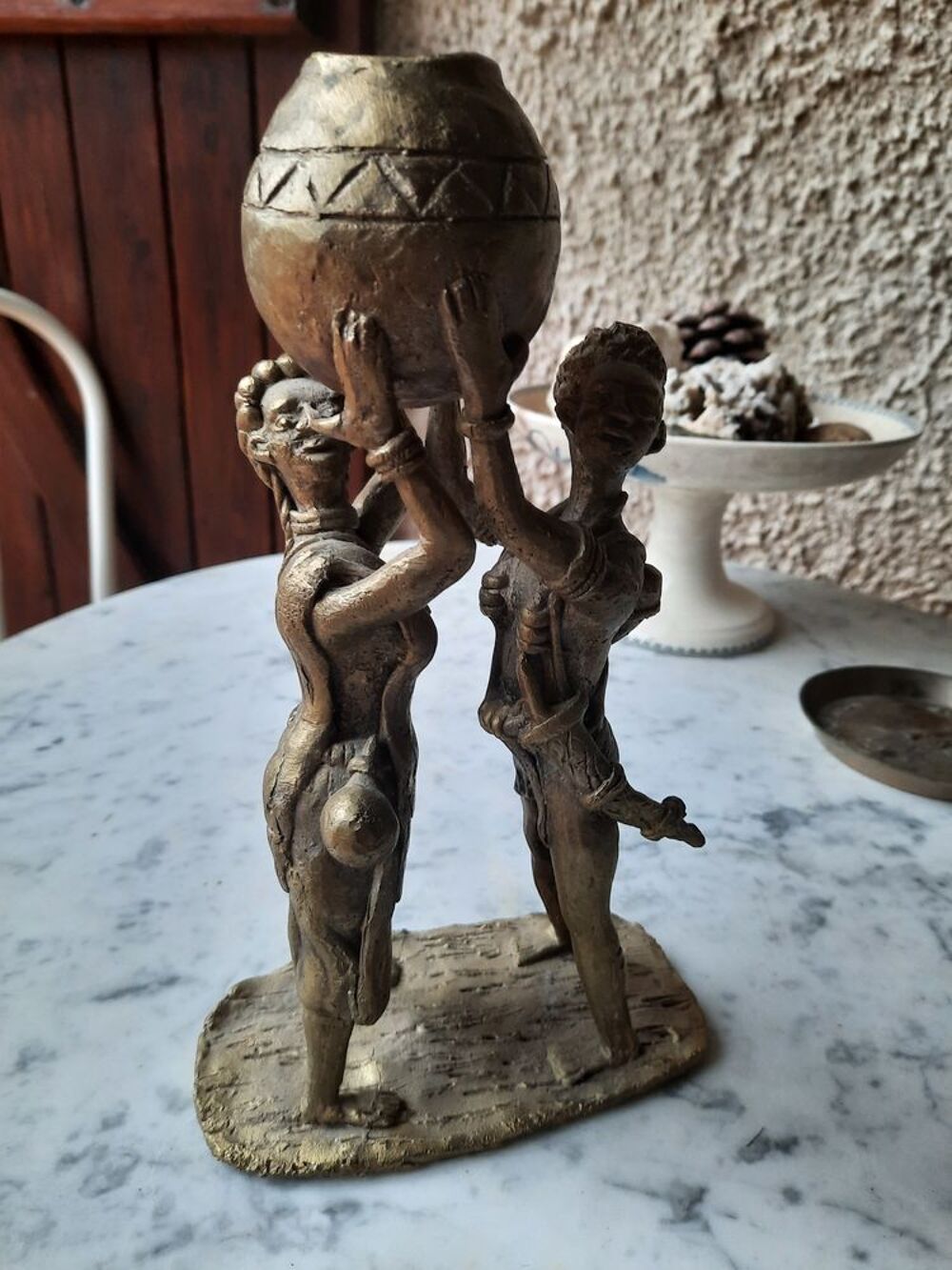 Statue bronze art africain 