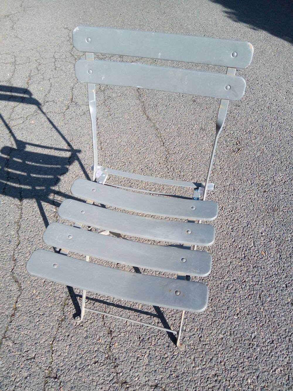 7 chaises bistrot pliables en m&eacute;tal / bois Jardin