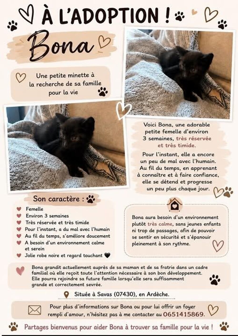   Chat BONA à la réservation 
