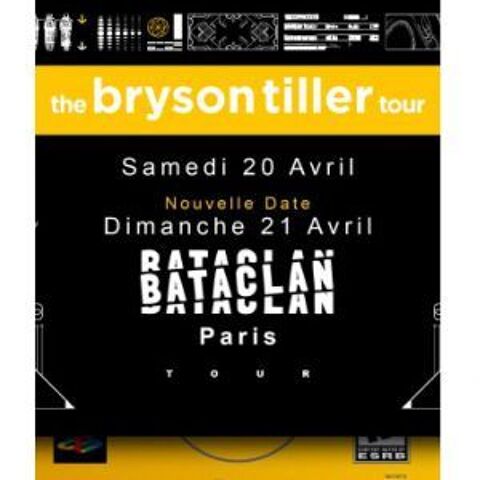 Billet lectronique pour le concert de Bryson Tiller 90 Cergy (95)