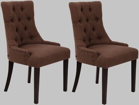 4 chaises en tissus marron/chocolat 150 Hambers (53)