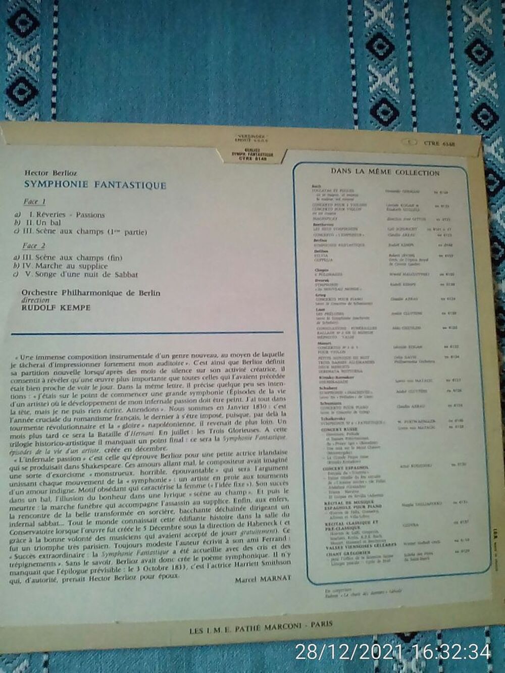 Vinyle 33T SYMPHONIE FANTASTIQUE - BERLIOZ CD et vinyles