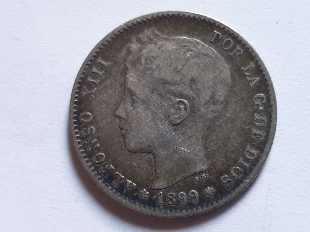 Pi&egrave;ce 1 Pesetas 1899 argent 