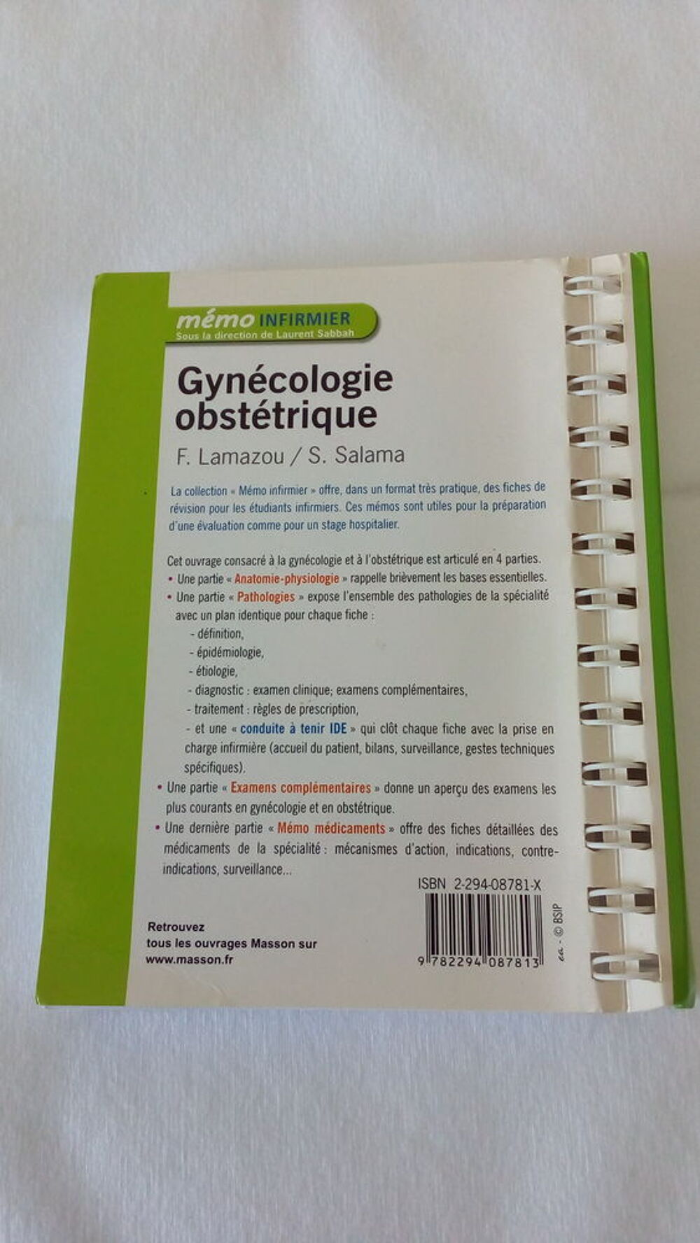 Livre de Gyn&eacute;cologie/Obst&eacute;trique pour &eacute;tudiant infirmier. Livres et BD