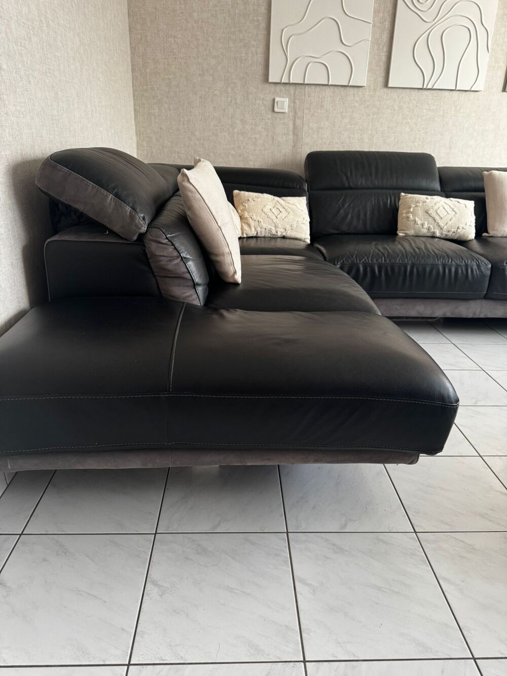 Canap&eacute; angle cuir Meubles
