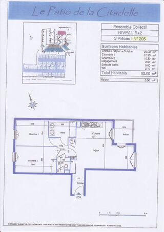 Appartement � vendre 3 pi�ces 62 m�
