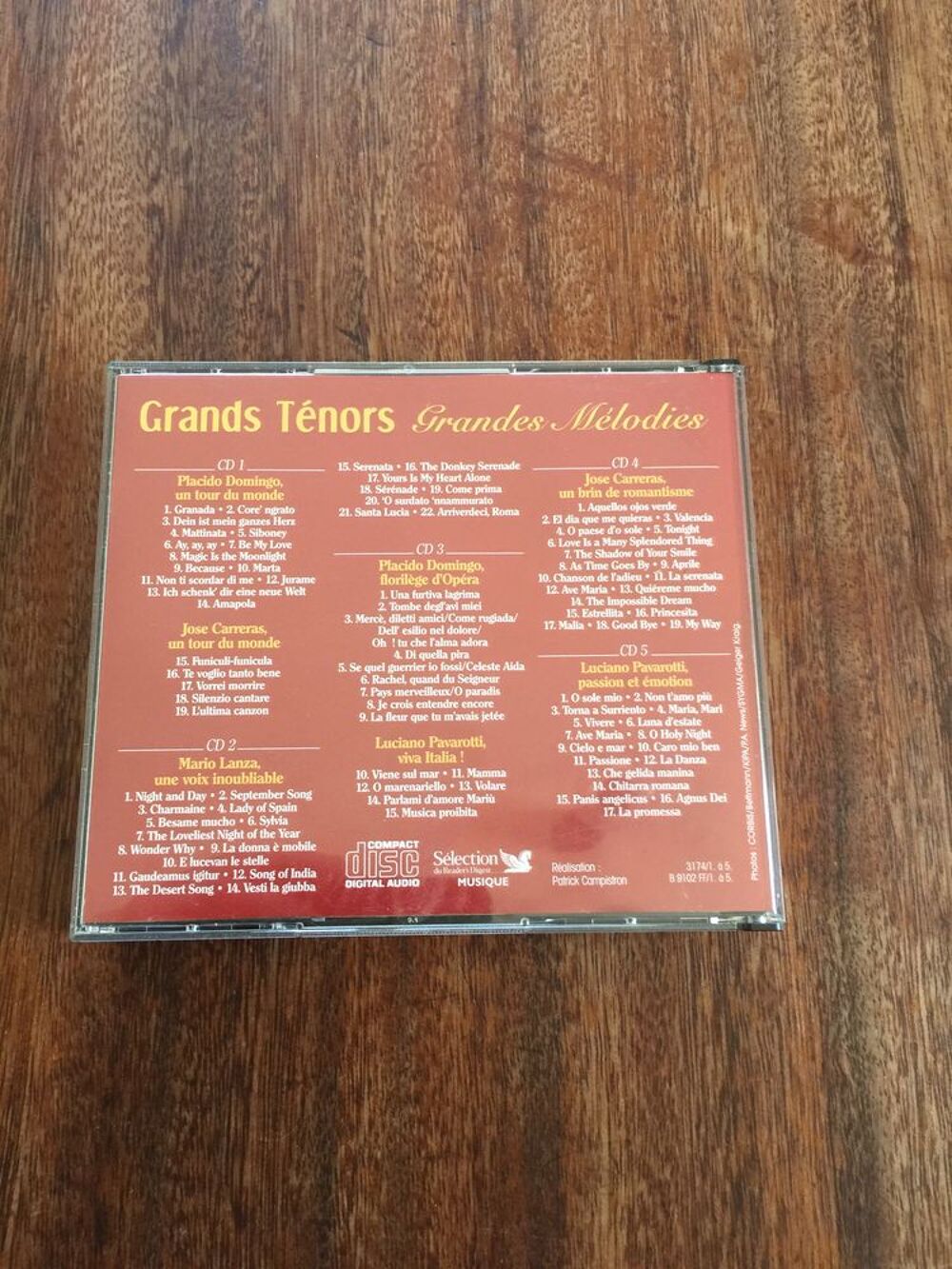 Coffret 5 CD Grands t&eacute;nors " Grandes M&eacute;lodies " CD et vinyles