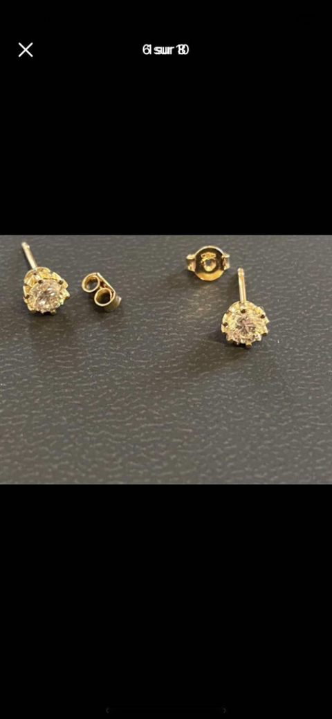 Boucles d'oreilles or diamants 990 Taisnires-sur-Hon (59)