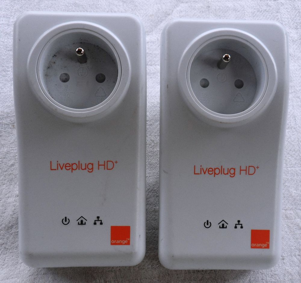 Orange 2 prises LIVEPLUG HD+Adaptateur CPL 200Mbps 220 volts Matériel informatique