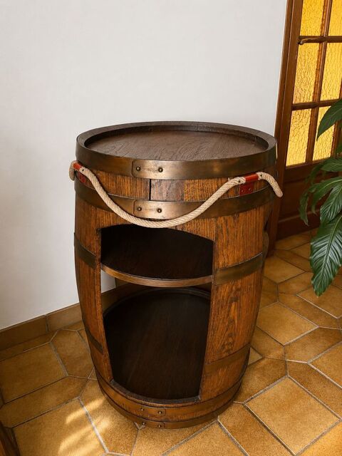 Meuble bar tonneau en bois massif Gaillon (27)