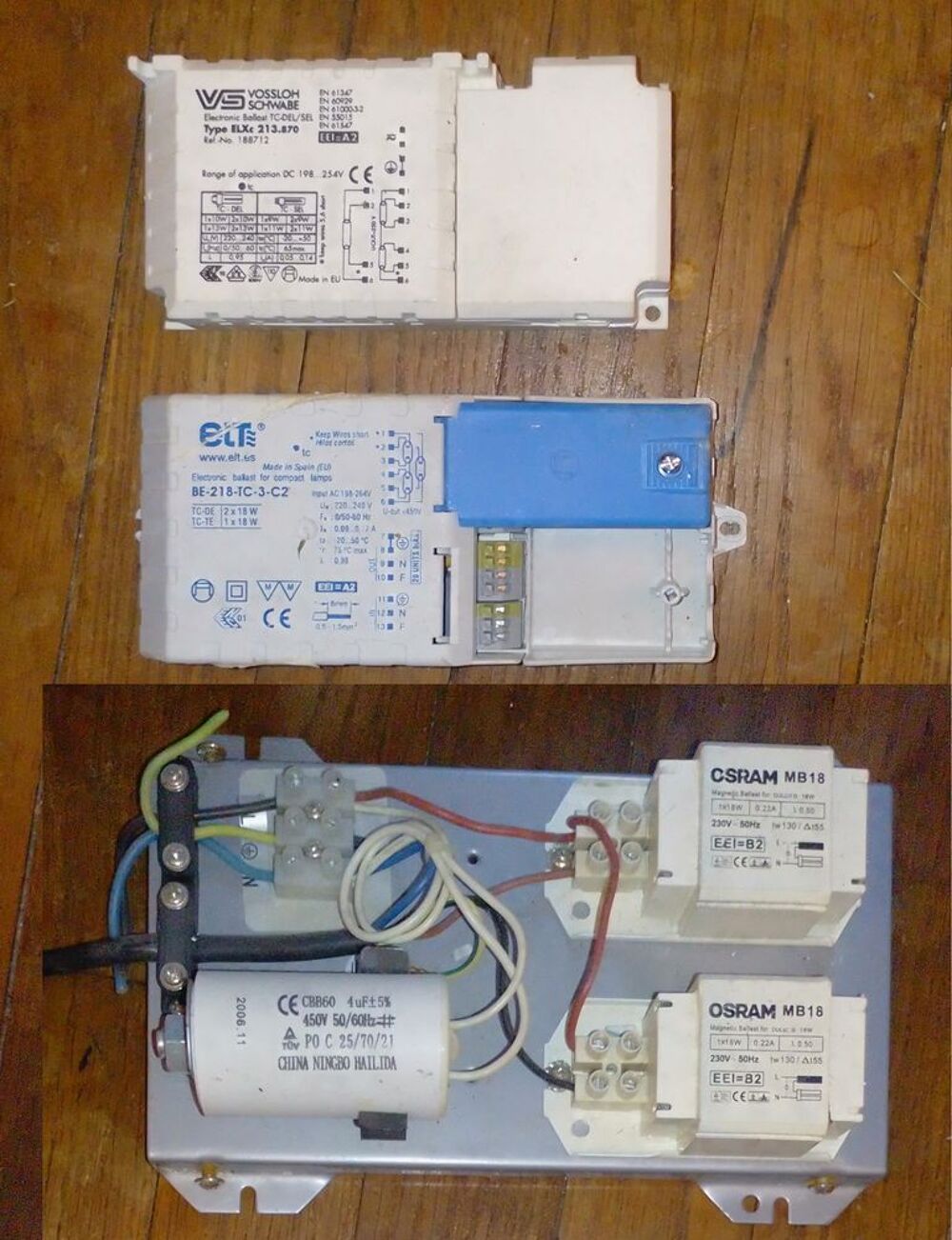 diff&eacute;rents ballasts Bricolage