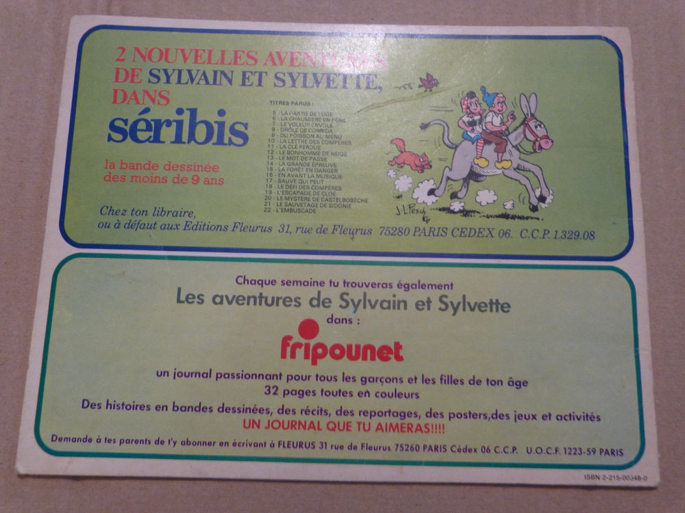 BD SYLVAIN ET SYLVETTE N&deg; 4 SYLVETTE SE FACHE Livres et BD