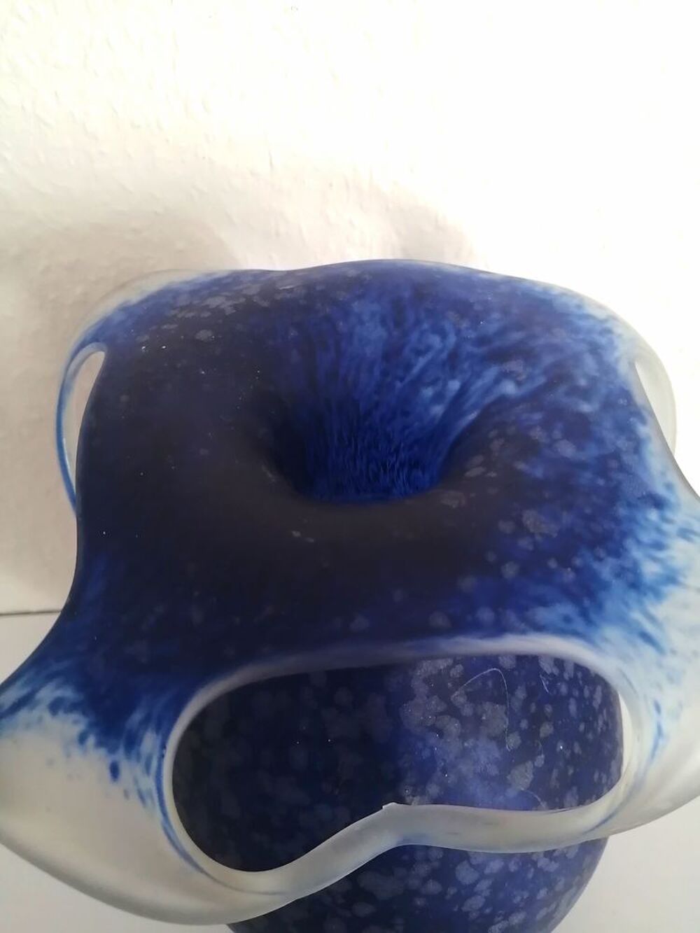 Beau vase en verre avec col "fleurs" Décoration