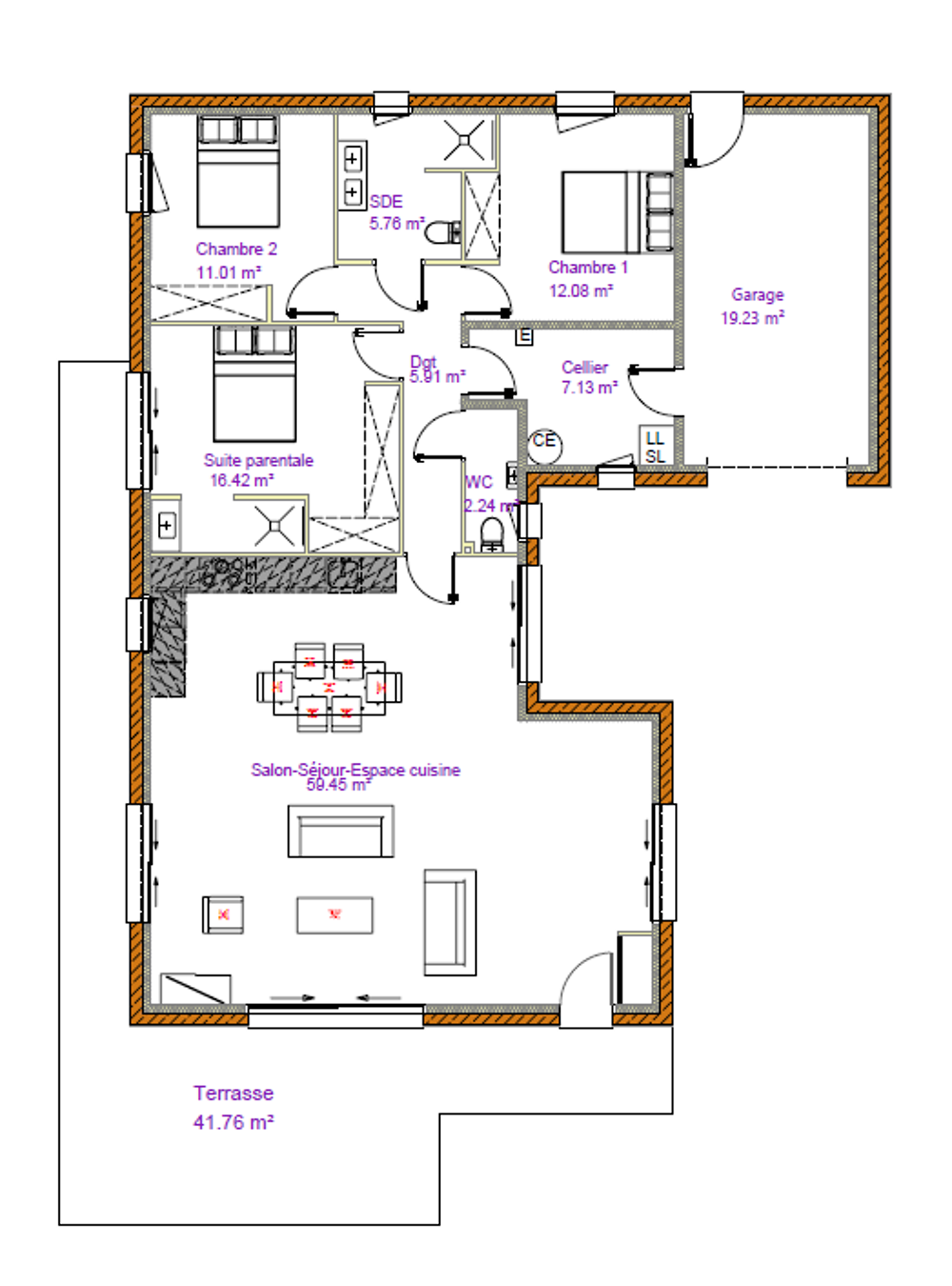 Vente Maison Maison neuve plain-pied 120 m� - Vars (La Boixe) Vars