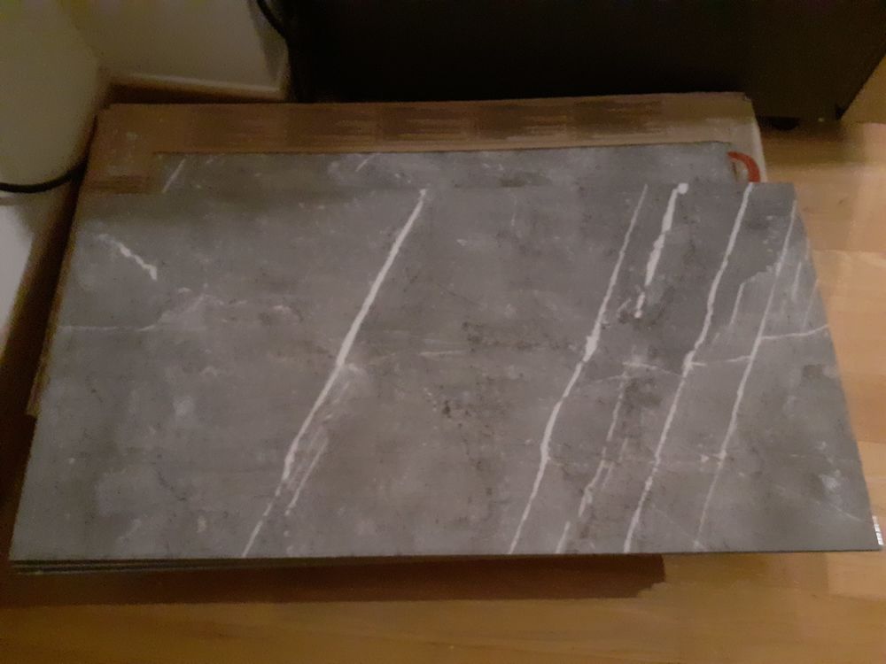 Carrelage Fa&iuml;ence Marbre Gris fonc&eacute; Bricolage