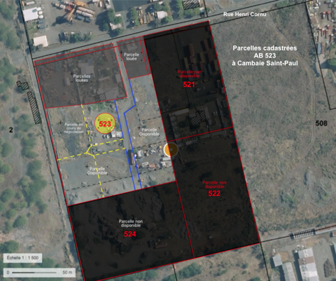  Terrain � louer 2000 m� Saint-paul