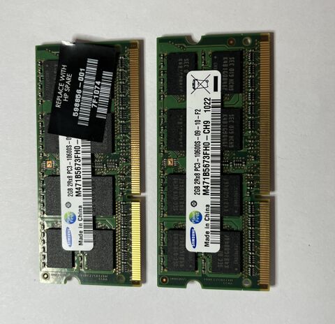 2 Barrettes Mm  HP 2GB PC3-10600s-09-10-F2 appair 598856-0 15 Saint-Germain-ls-Arpajon (91)
