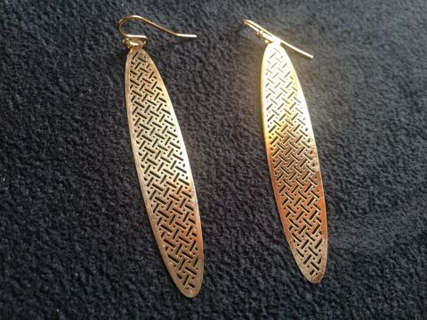 BOUCLES OREILLES DOR�E FORME PLANCHE SURF 6,3 cm 2 Tr�gunc (29)